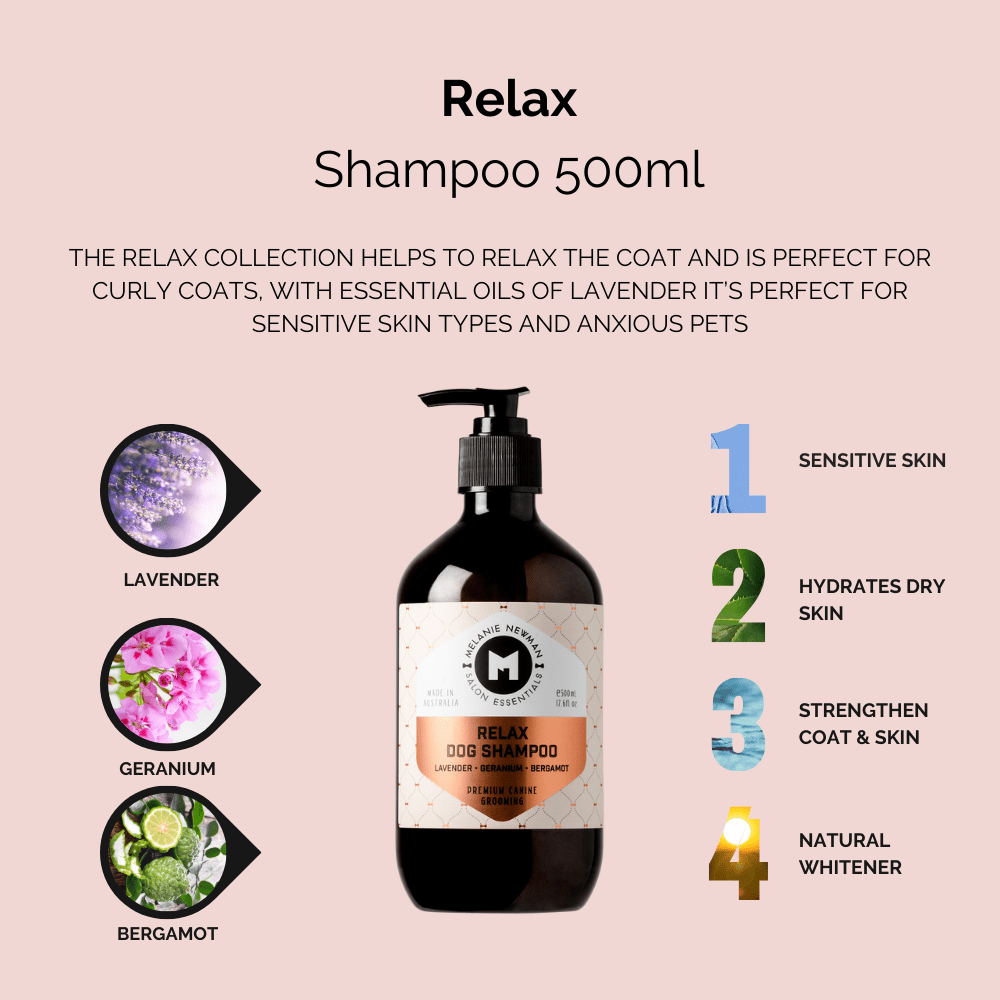 Melanie Newman Salon Essentials | Relax Dog Shampoo – Melanie Melanie Newman Salon Essentials | Relax Dog Shampoo – Melanie